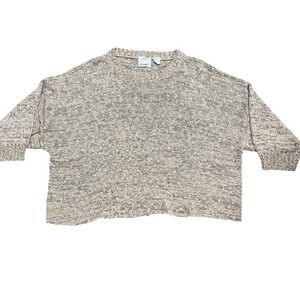 Vintage London Sweater 1987 Edition Cropped Knit Top Beige Cotton‎ Blend